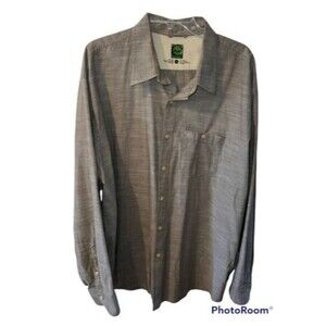 Timberland Button-Down Shirt Mens Sz XXL Tan Long Sleeve Cotton Rugged gorpcore